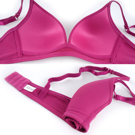 Triangle Cup Underwear Small Chest Gathering Glow Surface Soft Non-Steel Ring Bra Breathable Thin Upper Bra for Students Girls