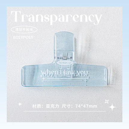 RosyPosy Soft Saw You Clip Transparent Air Acrylic Hand Account Clip Receipt Clip Sealing Clip