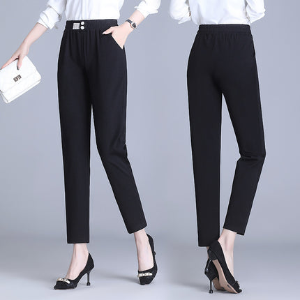 High-end Wide-leg Pants Spring and Autumn New Arrival Middle-aged Mother High Waist Loose plus size Dosing Straight Pants Casual Women's Pants