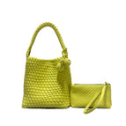 Medium lemon yellow with inner small bag + ball pendant