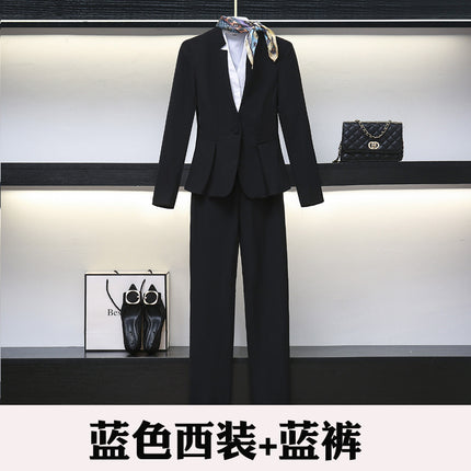 High-end professional dress winter long sleeve civil servant interview formal dress women beauty salon jewelry overalls professional temperament