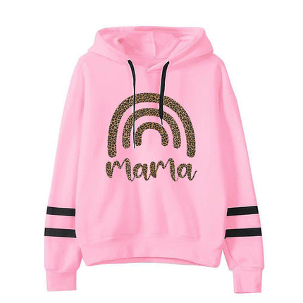 Amazon AliExpress ebay cross-border rainbow leopard print mama print parallel bars hoodie women's autumn and winter
