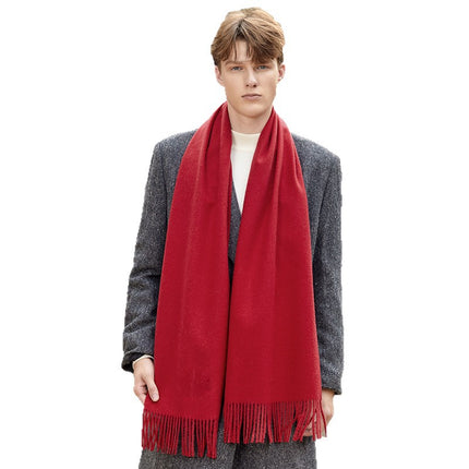 Men's Wool Scarf, Women's Winter Warm Cashmere Scarf, Autumn and Winter Korean Style Versatile Solid Color Scarf Wholesale