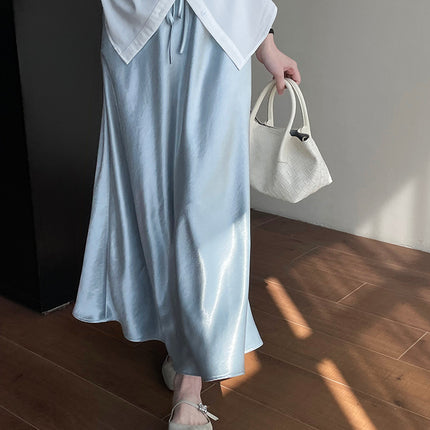 Tao Chuan Knock Joker Satin Skirt ~ 25 Spring Slim Silky Dape Acetic Acid Elegant A Fishtail Skirt 2686