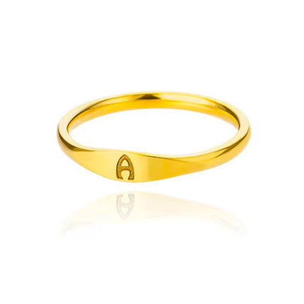 Cross-border 26 English Letter Ring Stainless Steel high quality Niche Design Light Luxury Opening Female Ring Food Ring