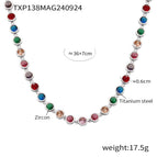 TXP138-steel color mixed zircon necklace