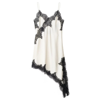 Cross-Border Women's Clothing Wholesale 2025 Summer New European and American Style Suspender Lace Irregular Hem Dress