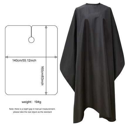 Black Hair Cutting Cape, Thickened and Enlarged, Waterproof Cape for Adults, Hairdressing Cape 160*140cm