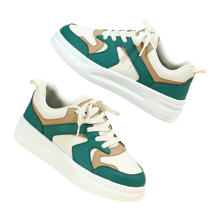Korean-style Trendy Couple's Board Shoes Breathable Lightweight Casual sneaker Lace-up Comfortable Outdoor Fashionable All-match White Shoes