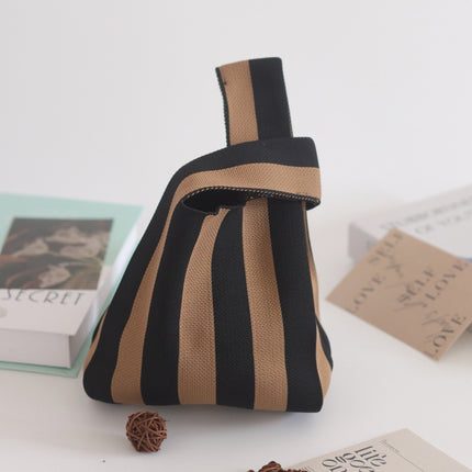 Knitted Handbag Women's Spring New Cartoon Woven Hand Bag Work Sundry Bag Gift Bag Lunch Bag