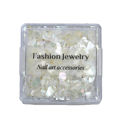 Irregular Japanese nail shell piece wholesale magic color natural ultra-thin abalone fragment boxed nail decoration patch