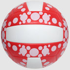 B red and white polka dot volleyball