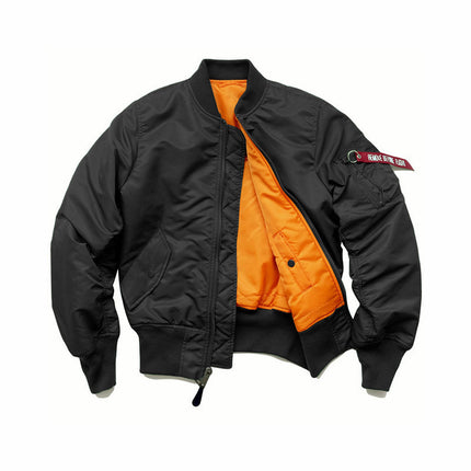 American Style Thickened Baseball Suit Autumn and Winter Army Green MA-1 Bomber Jacket plus size Vertical Collar Tooling Jacket for Men