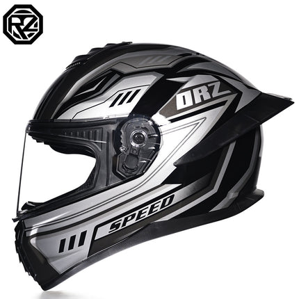 Orz3C Certified Motorcycle Helmet Men's and Women's Dual-Lens Full-Face Helmet Summer Personalized Tail Bluetooth Semi-Full Coverage