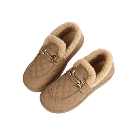 Fashion cotton boots 2024 winter new women's cotton shoes fleece-lined thick-soled waterproof bean shoes all-match warm snow boots