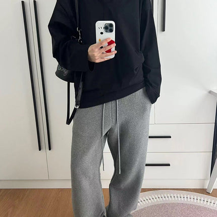Niche alrig * t Design Narrow Waist Arc Banana Pants Women's Lazy Style Leisure Loose Drawstring Thickened Wei Pants