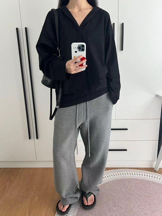 Niche alrig * t Design Narrow Waist Arc Banana Pants Women's Lazy Style Leisure Loose Drawstring Thickened Wei Pants
