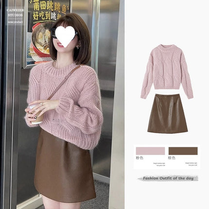 2024 spring milk department wear a set of socialite salt high-end small dress French platycodon grandiflorum two-piece suit for women