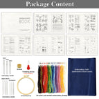 [with book cover] embroidery book set comes with 12 needles, thimble, gourd needle threader, and embroidery stretcher / 23*34CM