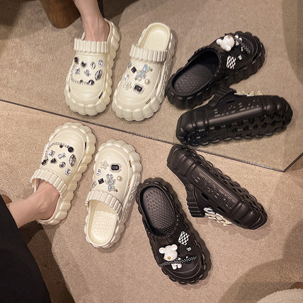 Nurse Hole Shoes Women's Summer Outer Wear EVA Fashionable Non-Slip Platform Sandals Soft Beach Shoes Baotou Slippers