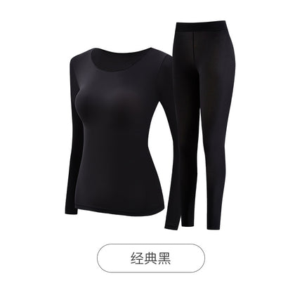 21701 Hyaluronic Acid Skin-beautifying Clothes Long-sleeved Heat-storing Traceless Lightweight Muscle-bottomed Long Johns suit Warm-keeping Underwear for Women