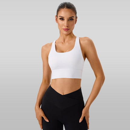 New Yoga Bra for Women, Cross-Back Yoga Bra, Nude, Comfortable, High-Strength Shock-Proof Sports Fitness Top