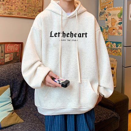 Cotton Hooded Sweater Men's Spring and Autumn 2024 New Loose Couple Hoodie Fashion Brand oversize American Jacket