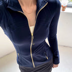 Navy gold zipper / S