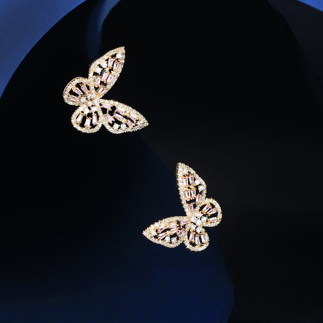 Earrings 2022 new fashion slimming light luxury design exquisite butterfly style high-end earrings for women fashion all-matching