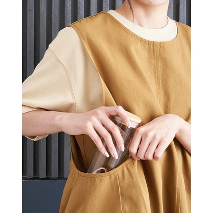 Retro Fashion Apron for Men and Women, Suitable for Restaurants, Kitchens, Supermarkets, Milk Tea Shops, Workwear with Logo Printing