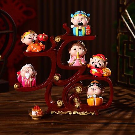 Fuxing Linmen God of Wealth Decoration Office Home Living Room Decorations Hallway Opening Housewarming Gift