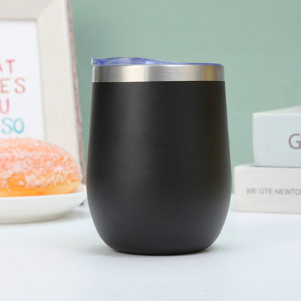 304 Stainless Steel Eggshell Cup Portable Cross-Border U-Shaped Wine Thermos Cup 12oz Cup American Style Wholesale Aviation Cup
