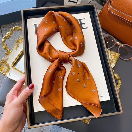 70cm Imitation Silk Square Scarf Fashion All-match Silk Scarf Professional Scarf Korean Style Neck Protection Scarf Decorative Small Square Scarf