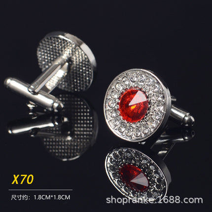 In-Stock French Shirt Cufflinks Men's Green Blue Plaid Cuff Studs Business Men's French Buttons Versatile
