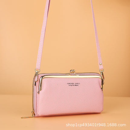 Factory wholesale horizontal women's shoulder small messenger bag Korean style large capacity mini bag multi-purpose wallet card bag