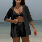 9199 black three-piece suit / S