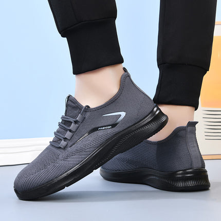 Plus Size Export Fly Woven Men's Shoes Spring Cross-Border Shoes Men's Casual Shoes Polyurethane Breathable Mesh Sports Shoes for Men