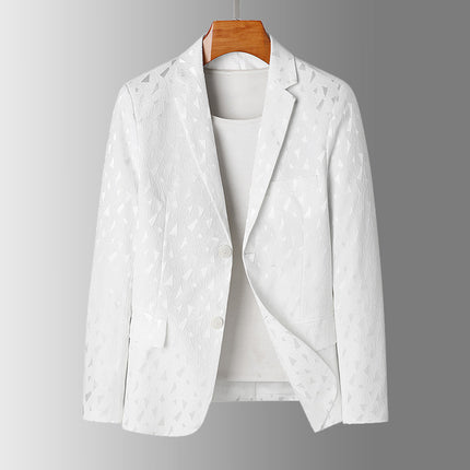 White Suit Jacket Men's Autumn and Winter New British Casual plus size Light Mature Suit A056-9960P95