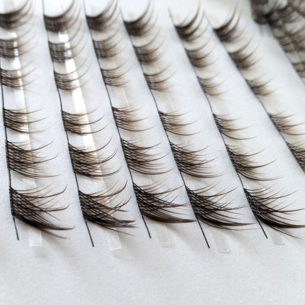 Glue-Free Short Brown Suda Ji False Eyelashes for Women Natural Artificial Segmented Fox-Style Oblique Eyelashes 2025 New Style