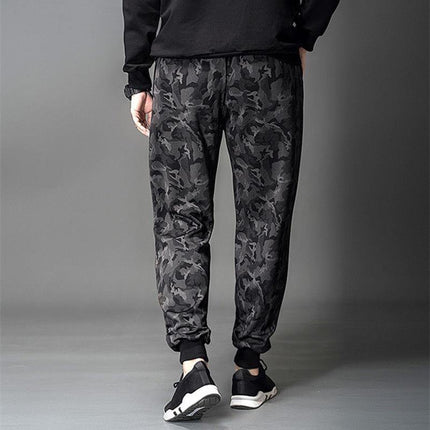 Camouflage Pants Men's Elastic Slim Fit Large Size Youth Cargo Pants Middle-Aged Labor Protection Work Small Feet Casual Long Pants