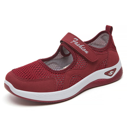Shoes for Women 2025 Summer New Walking Shoes Mesh Breathable Women's Shoes Middle-Aged and Elderly Mother's Shoes Velcro Flats