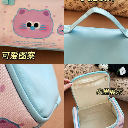 Cute Satchel Cosmetic Bag for Women, Satchel Large Capacity 2025 New Partition Cosmetics Bag, Travel Toiletry Bag