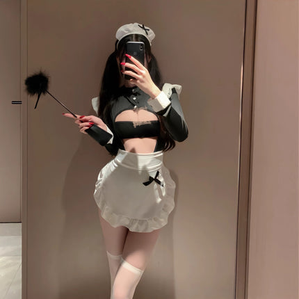 Two-Dimensional Maid Intimates Cute Cos Uniform Suit Maid Pure Desire Nightgown Lolita Sexy Jumpsuit Qq