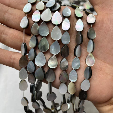 Seawater Shell Black Shell 10*14/9*13MM Drop-shaped Straight Hole Shell DIY Necklace Bracelet Jewelry Accessories