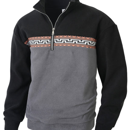 European and American Cross-Border Foreign Trade Casual Men's Long-Sleeved Brushed Half-Zip Jacket Hot-Selling Daily Tops