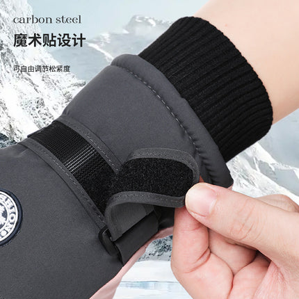 Ski Gloves for Men and Women in Winter, Outdoor Cycling, Windproof, Cold-Proof, Anti-Slip, Touch Screen Gloves, Fleece-Lined, Thickened, Warm Gloves