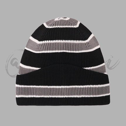 New Four Seasons Flying Woven Men's and Women's Knitted Hat Big Head Wai Cold Hat Men's European and American temu Lazy Style Hat Warm