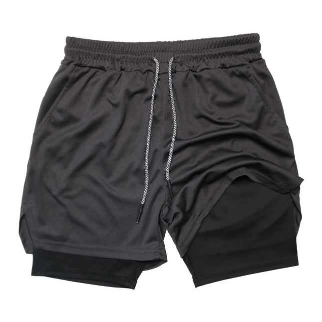 Cross-Border Foreign Trade Amazon Ice Silk Quick-Drying Mesh Double-Layer Casual Shorts Men's Breathable Fitness Sports Beach Pants