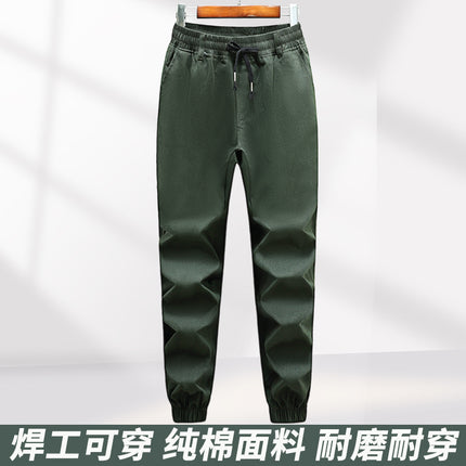 Cotton Wear-resistant Work Clothes suit Men's Spring and Autumn Anti-scalding Electric Welding Work Clothes Construction Site Jacket Labor Protection Work Pants