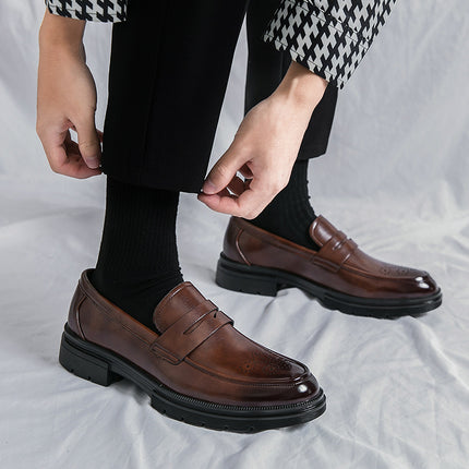 Men's shoes cross-border 46 plus size new leather shoes fashion men's business formal shoes fashion set foot loafers wholesale